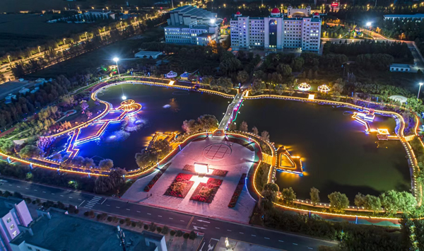 爱音湖夜景鸟瞰