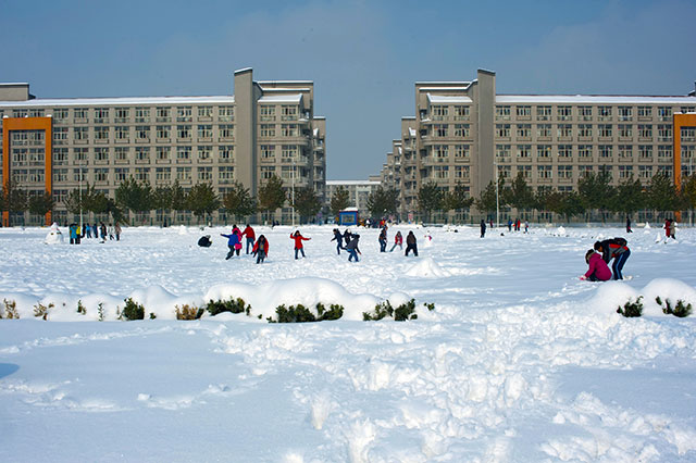 校园雪景