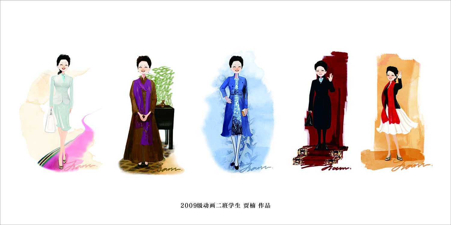 贾楠作品：彭丽媛萌版